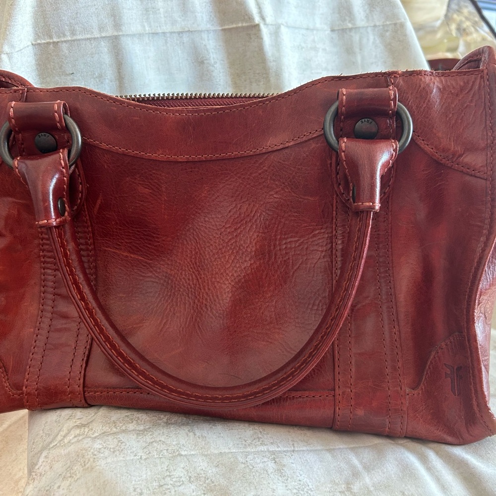 Frye Rust colored Leather Satchel with Elegant Design Melissa